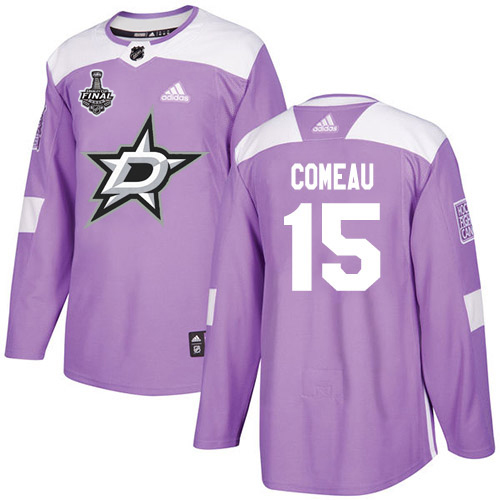 Men Adidas Dallas Stars #15 Blake Comeau Purple Authentic Fights Cancer 2020 Stanley Cup Final Stitched NHL Jersey->dallas stars->NHL Jersey